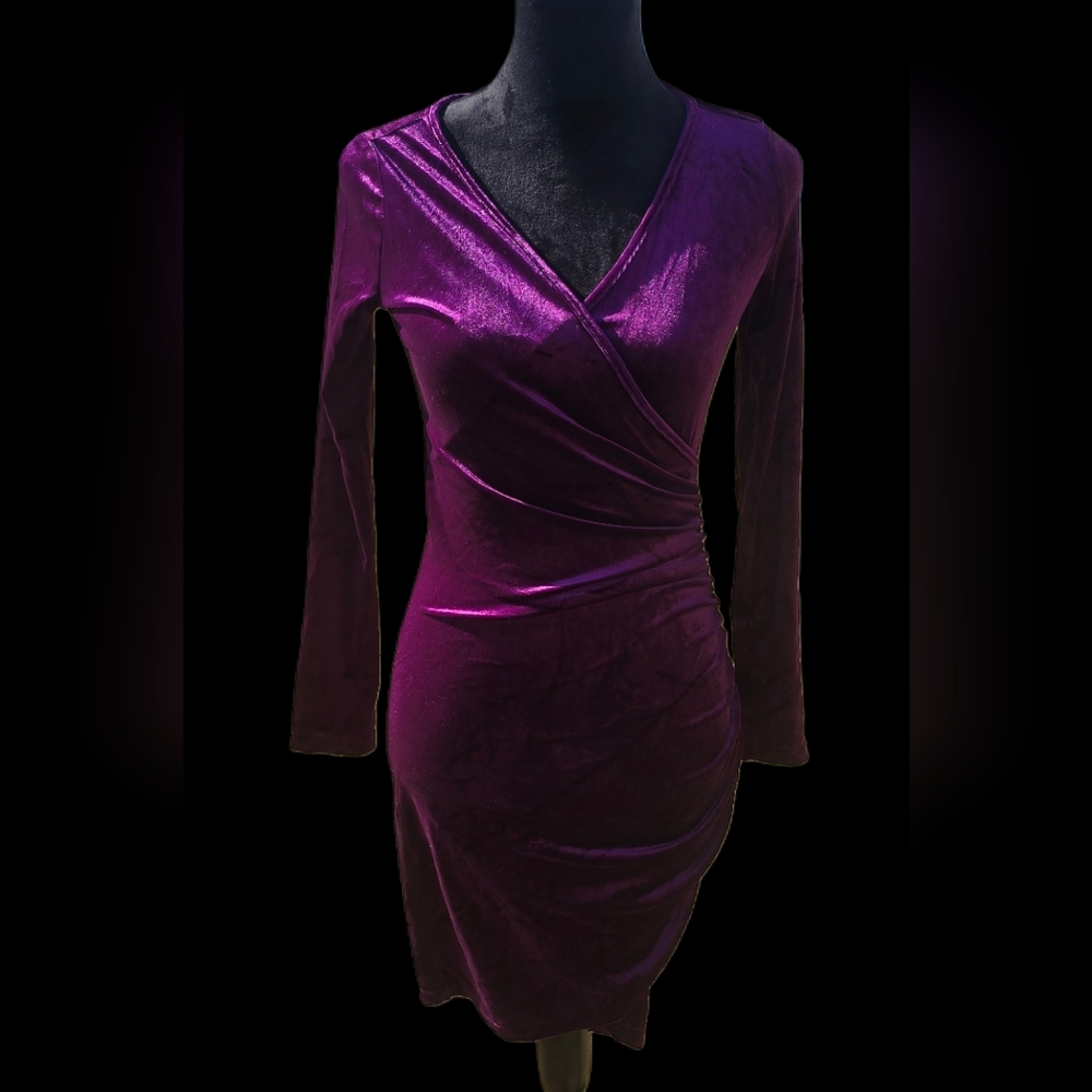Guberry Elegant Purple Velvet Dress